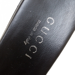 Pre Owned صندل غوتشي نعل روكي جلد وكانفاس GG أحمر/ بيج مقاس 37.5