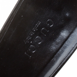 Pre Owned Gucci Black GG Canvas and Leather Slides Size 36.5