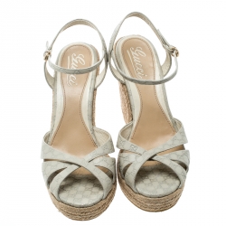 Pre Owned حذاء إسبادريل غوتشي مايكرو غوتشيسيما بينيلوب جلد بنفسجي لامع مقاس 40