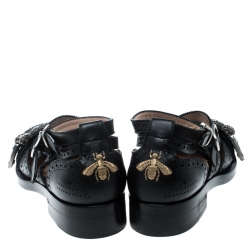 Gucci Black Perforated Leather Queercore Brogues Size 39.5
