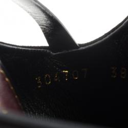 Pre Owned Gucci Black Leather And Suede Slingback Ankle Strap Sandals Size 38