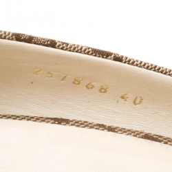 Pre Owned حذاء كعب عالي غوتشي نعل روكي مقدمة مفتوحة هورسبيت شارلوت كانفاس GG بيج مقاس 40