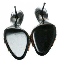 مملوكة مسبقًا صندل غوتشي هورسبيت جلد غوتشيسيما ذهبي ميتالك مقاس 38.5