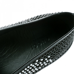 Gucci Black Satin/ Silver Crystal Strass Slip-on Sneakers Size 37.5