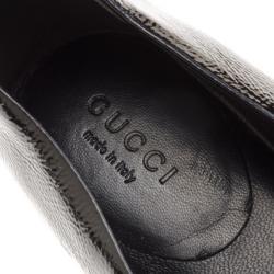Pre Owned Gucci Black Patent GG Studded Ballet Flats Size 38