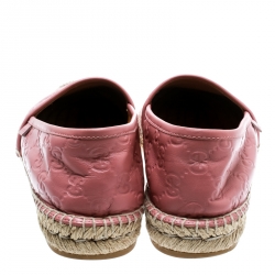 Pre Owned Gucci Rose Pink Guccissima Leather Espadrilles Size 40