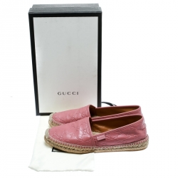 Pre Owned Gucci Rose Pink Guccissima Leather Espadrilles Size 40