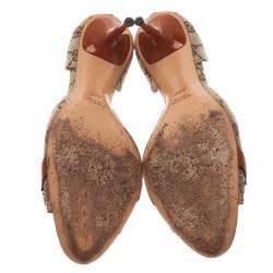 Pre Owned حذاء غوتشي هوليوود دورسي هورسبت كانفاس GG مقاس 38