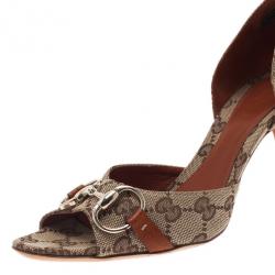 Pre Owned حذاء غوتشي هوليوود دورسي هورسبت كانفاس GG مقاس 38