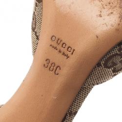 Pre Owned حذاء غوتشي هوليوود دورسي هورسبت كانفاس GG مقاس 38