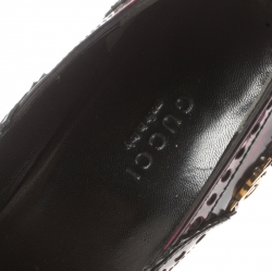 Pre Owned Gucci Two Tone Brogue Leather Block Heel Platform Pumps Size 36