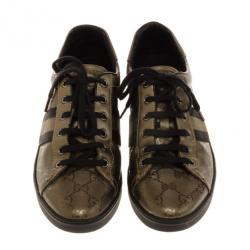 Pre Owned Gucci Guccissima Crystal Sneakers Size 39.5