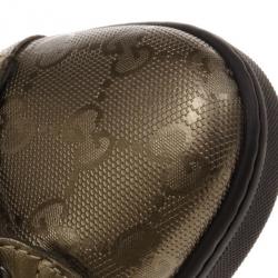 Pre Owned Gucci Guccissima Crystal Sneakers Size 39.5