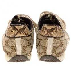Pre Owned Gucci Guccissima Canvas Sneakers Size 40