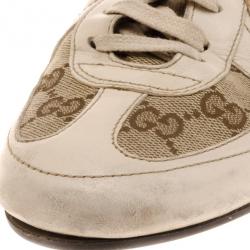 Pre Owned Gucci Guccissima Canvas Sneakers Size 40