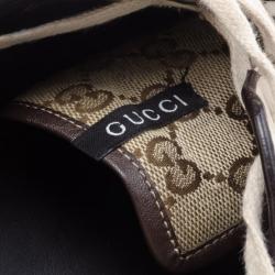 Pre Owned Gucci Guccissima Canvas Sneakers Size 40