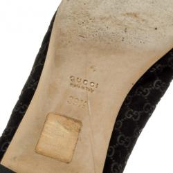 مملوكة مسبقًا Gucci Black Suede Microguccissima Ali Ballet Flats Size 39.5