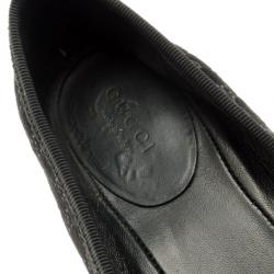 مملوكة مسبقًا Gucci Black Suede Microguccissima Ali Ballet Flats Size 39.5