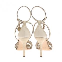 مملوكة مسبقًا Gucci Web Detail Ankle Strap Sandals Size 37.5