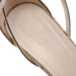 مملوكة مسبقًا Gucci Web Detail Ankle Strap Sandals Size 37.5