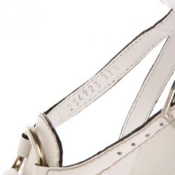Pre Owned Gucci White Leather Icon Bit Platform Sandals Size 37.5