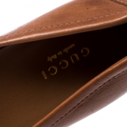 مملوكة مسبقًا حذاء كعب عالي غوتشي لوفر هورسبيت ميس بامبو جلد بني مقاس 36