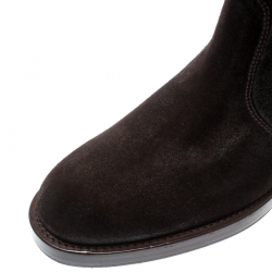 Pre Owned Gucci Brown Suede Horsebit Detail Ankle Boots Size 41