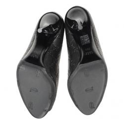 Pre Owned Gucci Black GG Leather Pumps Size 39.5