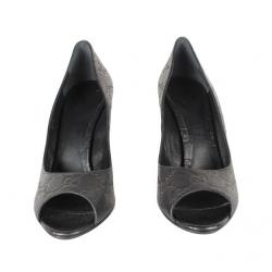 Pre Owned Gucci Black GG Leather Pumps Size 39.5