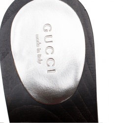 Pre Owned Gucci Metallic Gold Guccissima Leather Horsebit Mules Size 36.5