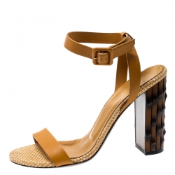 Pre Owned صندل غوتشي داليا جلد ماريغولد بحزام للكاحل مقاس 37.5