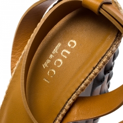 Pre Owned صندل غوتشي داليا جلد ماريغولد بحزام للكاحل مقاس 37.5