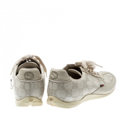 Gucci Beige Guccissima Leather Sneakers Size 37
