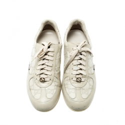 Gucci Beige Guccissima Leather Sneakers Size 37