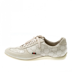 Gucci Beige Guccissima Leather Sneakers Size 37