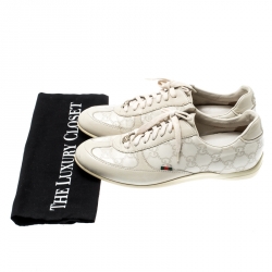 Gucci Beige Guccissima Leather Sneakers Size 37