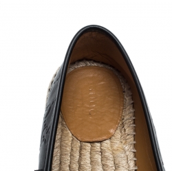 Pre Owned Gucci Rose Black Guccissima Leather Espadrilles Size 36