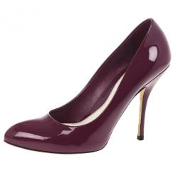 Pre Owned Gucci Magenta Patent Sofia Pumps Size 37.5