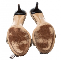 مملوكة مسبقًا حذاء سلايد غوتشي كانفاس GG بيج بامبو بشراشيب هورسبيت مقاس 41