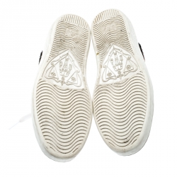 Pre Owned Gucci White Leather Ace Embroidered Arrow Appliqué Low Top Sneakers Size 38