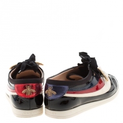 Pre Owned حذاء رياضي غوتشي منخفض من أعلى باترفلات نيو إس فليسر جلد لامع متعدد الألوان مقاس 39