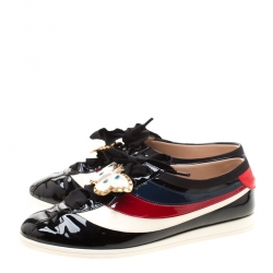 Pre Owned حذاء رياضي غوتشي منخفض من أعلى باترفلات نيو إس فليسر جلد لامع متعدد الألوان مقاس 39