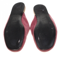 Pre Owned حذاء مولز غوتشي قطيفة مزخرف ثعبان أصفر/ وردي مقاس 35.5