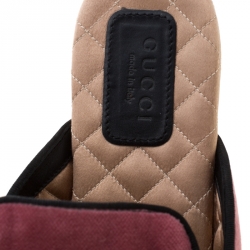 Pre Owned حذاء مولز غوتشي قطيفة مزخرف ثعبان أصفر/ وردي مقاس 35.5