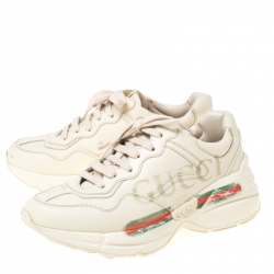 Pre Owned حذاء رياضي غوتشي ريثون فيندج بالشعار نعل سميك مقاس 36.5