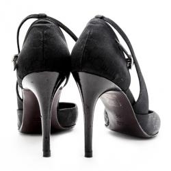 مملوكة مسبقًا Gucci Black Microguccissima D'orsay Pumps Size 38