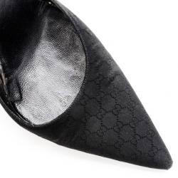 مملوكة مسبقًا Gucci Black Microguccissima D'orsay Pumps Size 38