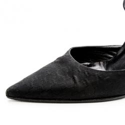 مملوكة مسبقًا Gucci Black Microguccissima D'orsay Pumps Size 38