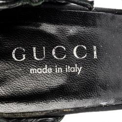 مملوكة مسبقًا Gucci Black Microguccissima D'orsay Pumps Size 38