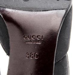 مملوكة مسبقًا Gucci Black Microguccissima D'orsay Pumps Size 38